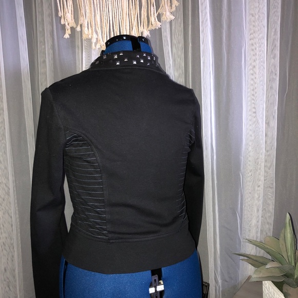 Black Studded Bomber Jacket - Picture 6 of 6